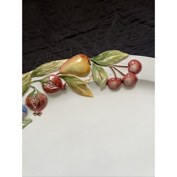 San Marco Nove Italia Oval Large Platter w/Raised Mixed Fruit 17x12” Serverware - Picture 11 of 11